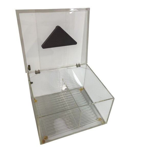 VTG Clear Acrylic Cigar Humidor 10x9x6 Professional Humidifer Tobacco Divider - Picture 2 of 9